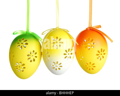 Easter eggs isolated on white background Stock Photo