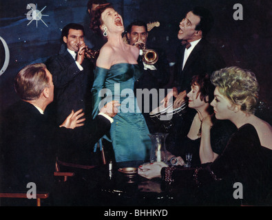 BELL, BOOK AND CANDLE - 1958 Columbia film with Kim Novak at right and Jack Lemmon on drums Stock Photo