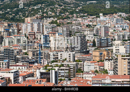 View of Luxury Apartments or Condominiums in La Condamine from the Palace Grounds, Monte Carlo, Monaco Stock Photo