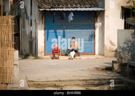 Scene along the canals in historic water town area of Suzhou, Jiangsu province, China, Asia Stock Photo