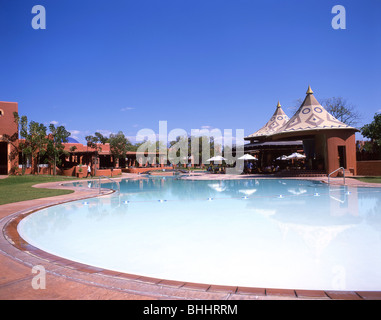 Swimming pool, Zambesi Sun Hotel, Victoria Falls, Livingstone, Southern Province, Republic of Zambia Stock Photo