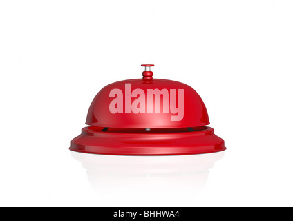 Reception Bell for Service on White Background - Klingel Stock Photo