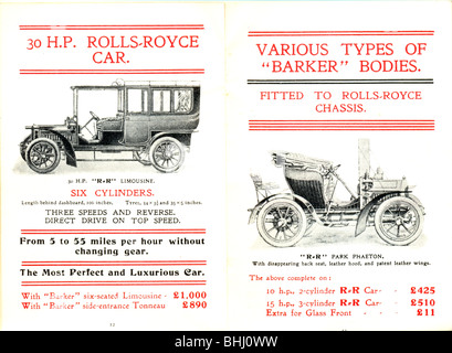The New All-British Motor-car Rolls-Royce advertising booklet Stock Photo