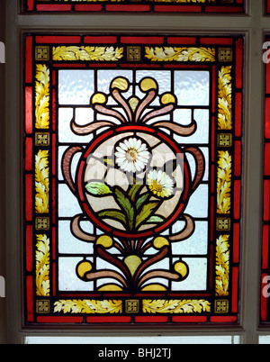 Stained glass window at Uffculme Hospital, Birmingham, West Midlands, 2000. Artist: JO Davies. Stock Photo