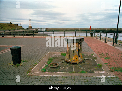 A capstan in the harbour, Maryport, Cumbria, 1999. Artist: P Williams Stock Photo
