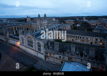 View of All Souls College and Radcliffe Square from St Mary's Church Steeple, Oxford, Uk Stock Photo