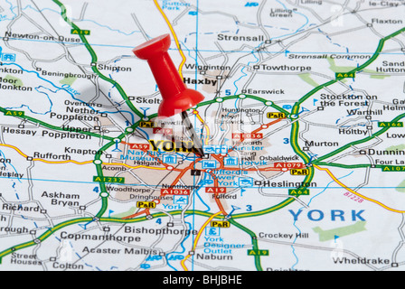 Road Map of York, England Stock Photo - Alamy