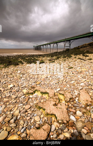 Clevedon North Somerset UK Beach Pier Sea Stock Photo