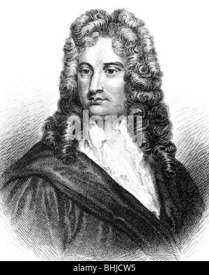 NICHOLAS ROWE - English dramatist and Poet Laureate (1674-1718) who wrote the first biography of Shakespeare Stock Photo