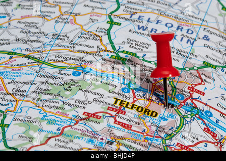 Road Map of Telford, England Stock Photo - Alamy