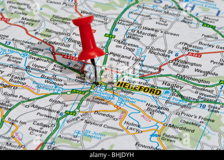 Hereford Map Stock Photo - Alamy