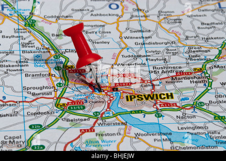 Road Map of Ipswich, England Stock Photo - Alamy