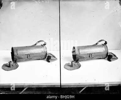 Stereo photo of a lantern, thought to have been used by Guy Fawkes during the Gunpowder Plot, 1605. Artist: Henry Taunt Stock Photo