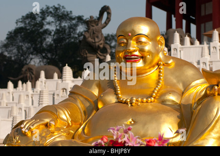 Gold buddha at Tianning Temple, Changzhou, Jiangsu province, China, Asia Stock Photo