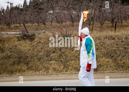 Olympic Torchbearer 2010 Vancouver Stock Photo