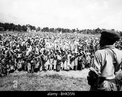 geography / travel, Congo, events, Simba uprising 1964 - 1965, crowd rounded in the Belge statium, 4.12.1964, Stock Photo