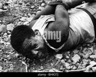 geography / travel, Congo, events, Simba uprising 1964 - 1965, captured rebel shortly before his death, December 1964, Stock Photo