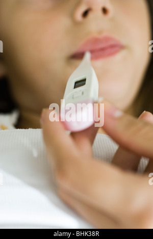 Taking child's temperature Stock Photo