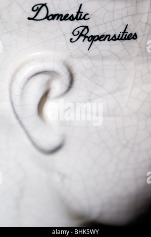 A phrenology head showing the area of the brain supposedly important for 'Domestic Propensities' Stock Photo