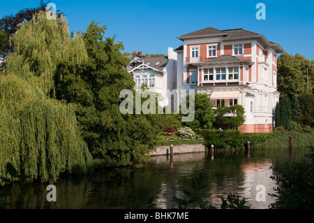 Villen an der Alster, Hamburg, Deutschland | villas near river Alster, Hamburg, Germany Stock Photo