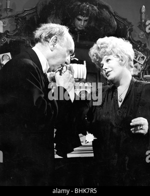 Shelley Winters (1922- ), American actor, and Sir Ralph Richardson (1902-1983), British actor, 1972. Artist: Unknown Stock Photo