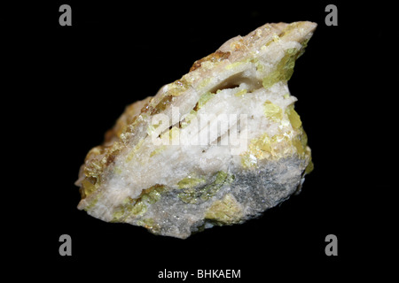 Calcite & Sulphur from Uzbekistan, former USSR Stock Photo