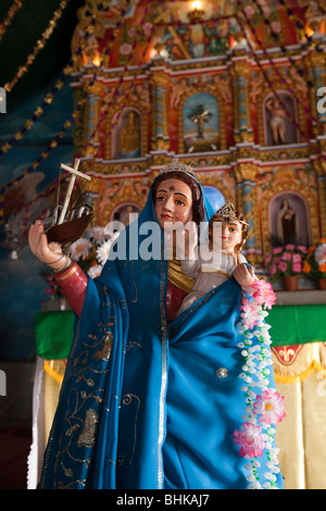 India, Kerala, Kovalam, Vizhinjam village, old St Mary’s church, Our Lady of the Voyages Stock Photo