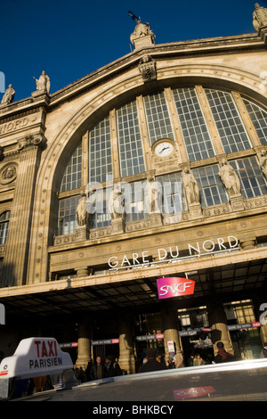 Main entrance of the La Gare Du Nord railway station in Paris, France. Stock Photo