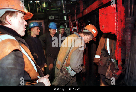 Miners in the Kleofas mine in Katowice, Poland Stock Photo