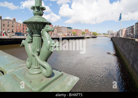 The Seahorses on Grattan Bridge  Dublin  Ireland Stock Photo