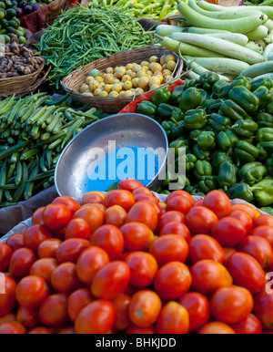 India Rajasthan Udaipur Market vegetables Stock Photo