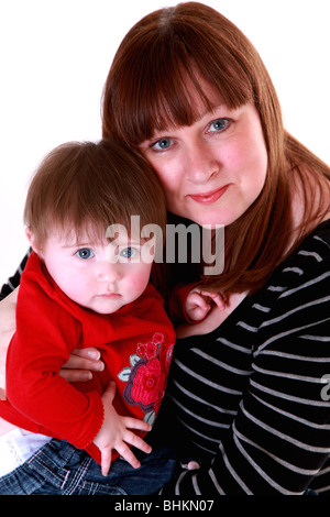 Mother and 6 month old baby daughter. Stock Photo