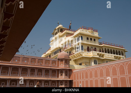 Details of the beautifully decorated City Palace of Jaipur, Rajasthan, India Stock Photo