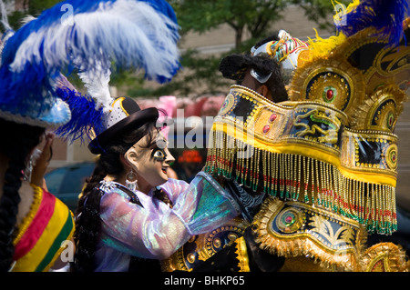 A Bolivian parade in Jersey City, NJ. Stock Photo