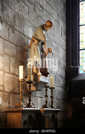 Inside Notre Dame de Paris Cathedral, Paris, France Stock Photo