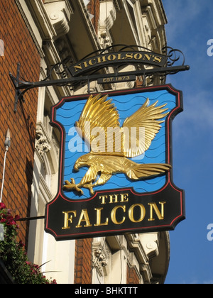 Inn Sign for The Falcon, Clapham Junction, London. Stock Photo