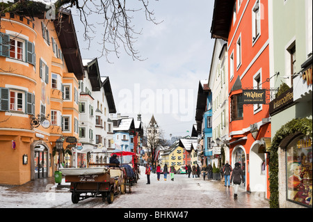 Vorderstadt in the centre of the old town, Kitzbuhel, Tyrol, Austria Stock Photo