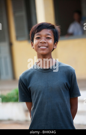 School children at the Roesey Chroy Secondary School outside of Phnom Penh in Cambodia Stock Photo