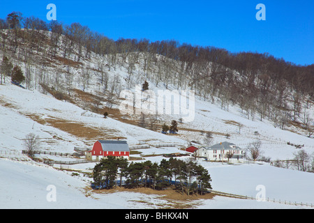 Farm in Germany Valley at the base of Spruce Mountain, Judy Gap, West Virginia. Stock Photo