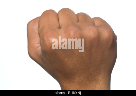 Close up of a man's clenched hand Stock Photo