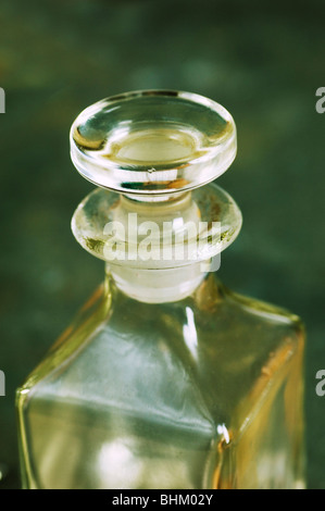 Close up of a clear perfume bottle lid Stock Photo
