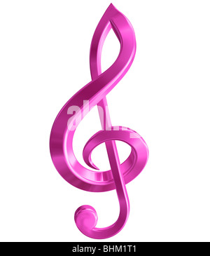 Original isolated illustration of a pink music symbol Stock Photo