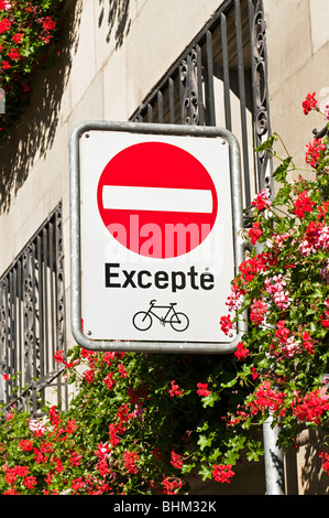 A traffic sign banning all traffic except bicycles. Stock Photo