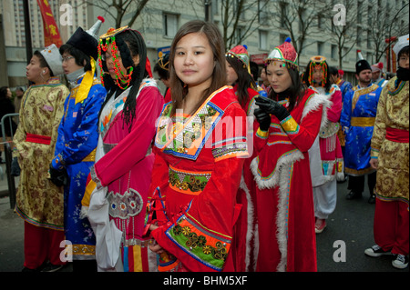 Paris, France, Crowd of French Chinese People, Dressed in Traditional ...