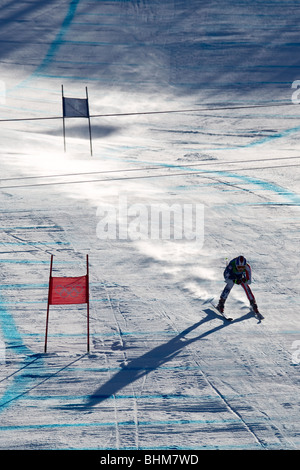 Lindsey Vonn (USA), bronze medal winner competing in the Women's Alpine Skiing Super G event at the 2010 Olympic Winter Games Stock Photo