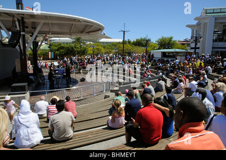 V&A Waterfront Cape Town South Africa the Amphitheatre live entertainment area Victoria and Albert complex Cape Town Stock Photo