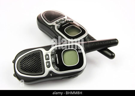 A long-range walkie talkie with soft shadow on a white background Stock Photo