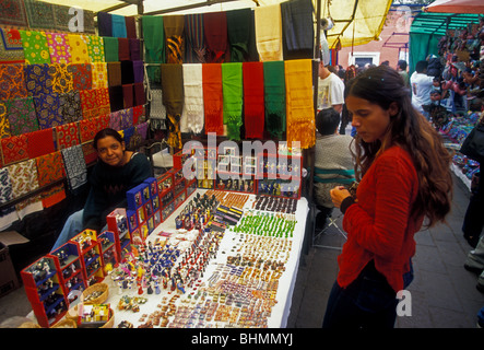 Vendors, Saturday Bazaar, Bazar Sabado, San Jacinto Plaza, San Angel, Mexico City, Federal District, Mexico Stock Photo