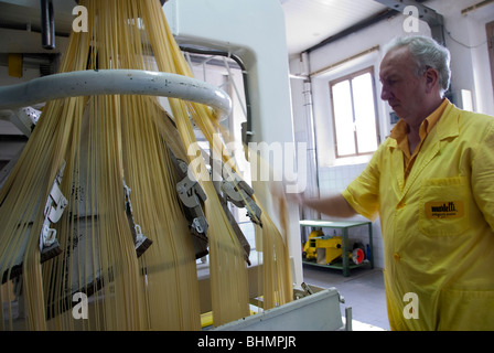 Inside the Family owned and run pasta factory in Lari, Italy: Martelli Famiglia di pastai Stock Photo