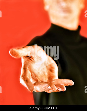 Mans Greeting hand Stock Photo